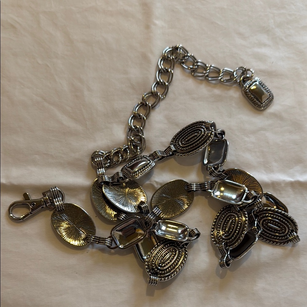 Silver chain belt